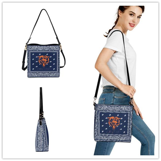 Chicago Bears PU Leather Bucket Handbag 001